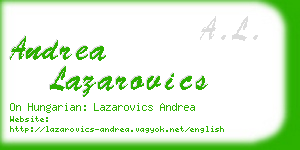 andrea lazarovics business card